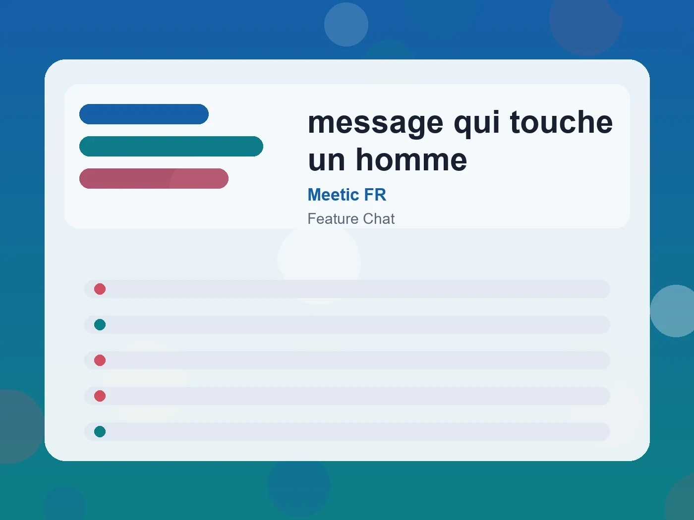 Meetic FR message qui touche un homme guide visual