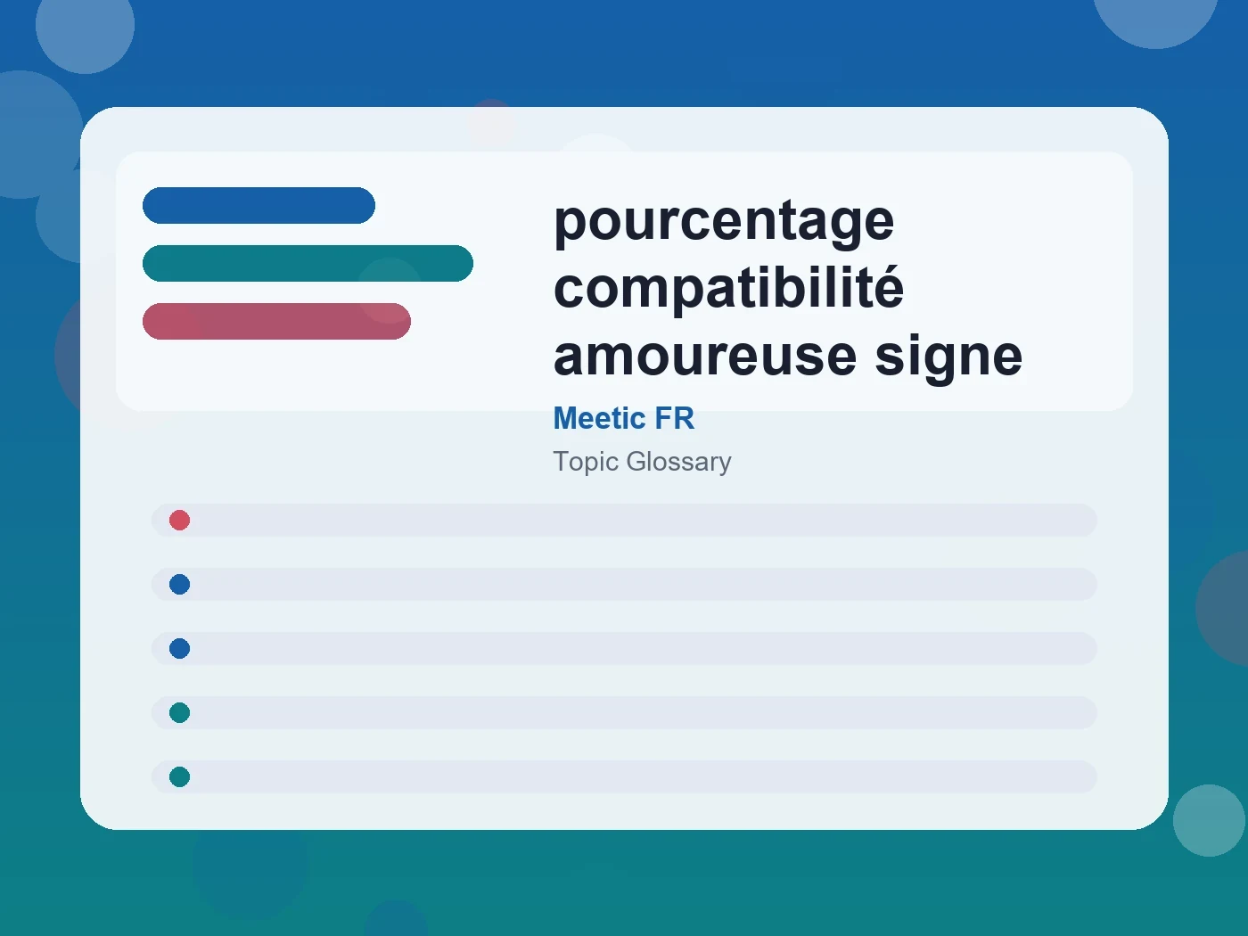Meetic FR pourcentage compatibilité amoureuse signe astrologique guide visual
