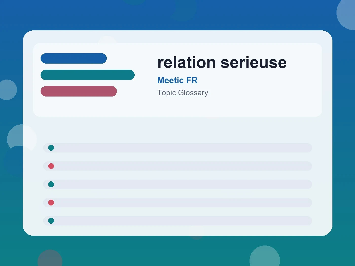 Meetic FR relation serieuse guide visual