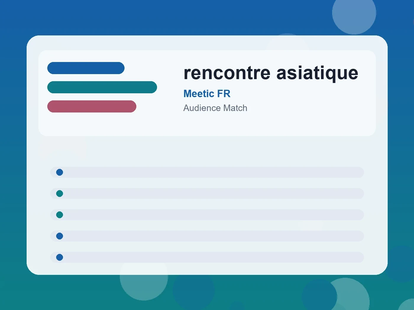 Meetic FR rencontre asiatique guide visual