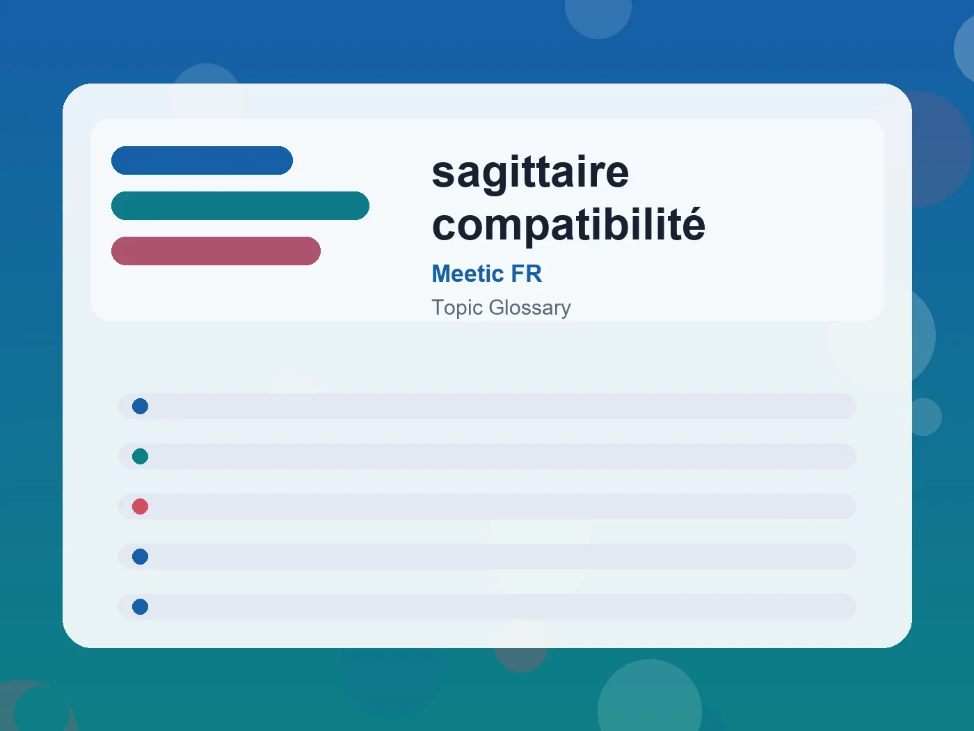 Meetic FR sagittaire compatibilité guide visual