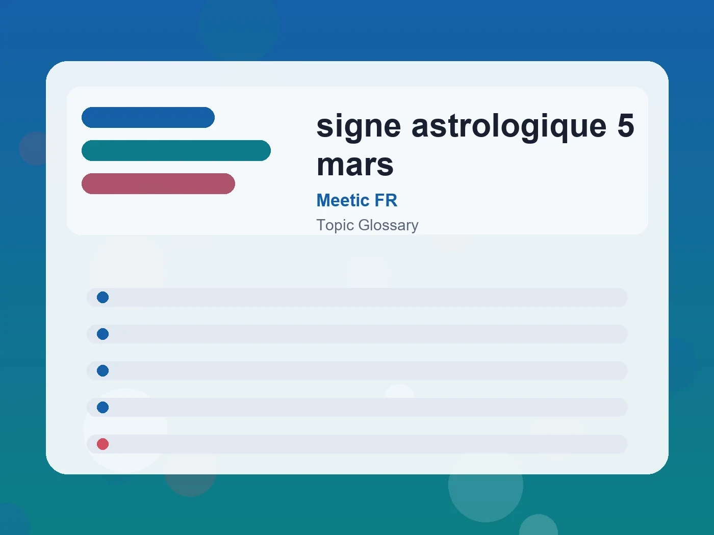 Meetic FR signe astrologique 5 mars guide visual