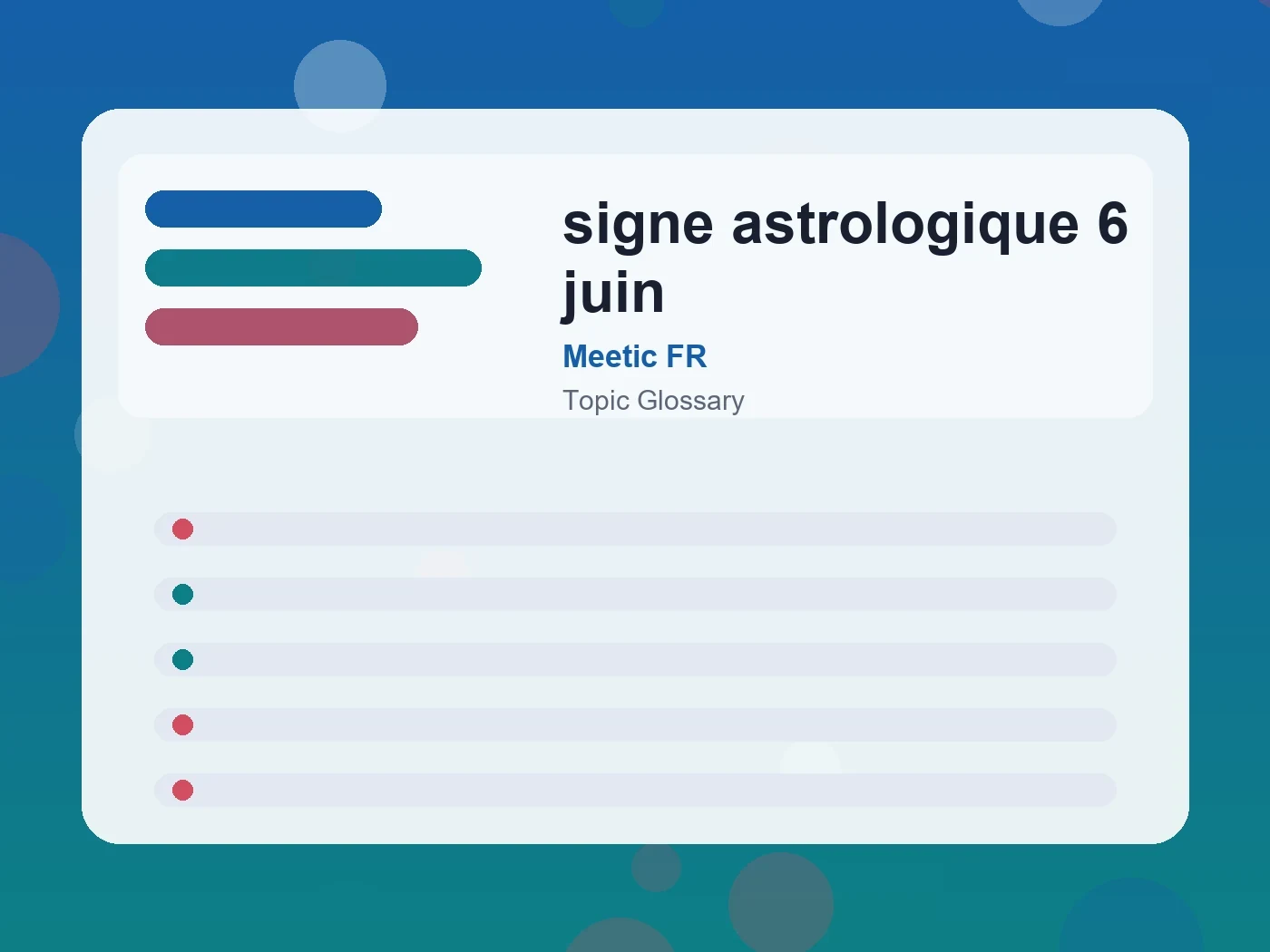 Meetic FR signe astrologique 6 juin guide visual