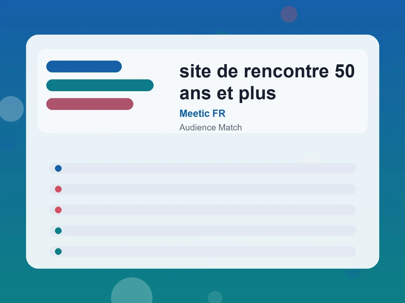 Meetic FR site de rencontre 50 ans et plus guide visual