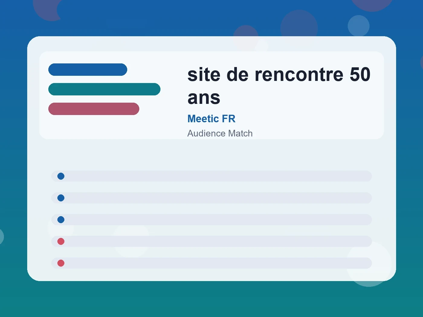 Meetic FR site de rencontre 50 ans guide visual