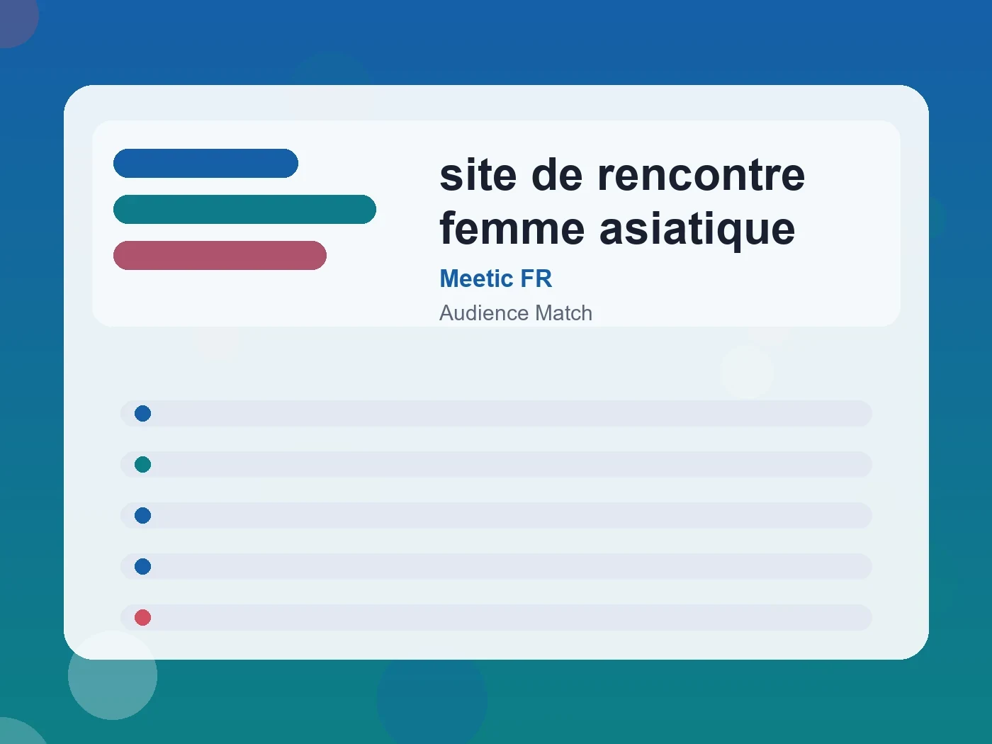 Meetic FR site de rencontre femme asiatique guide visual