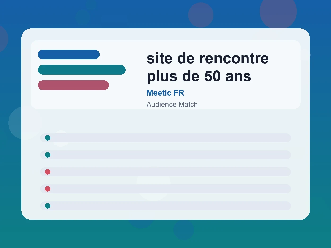 Meetic FR site de rencontre plus de 50 ans guide visual