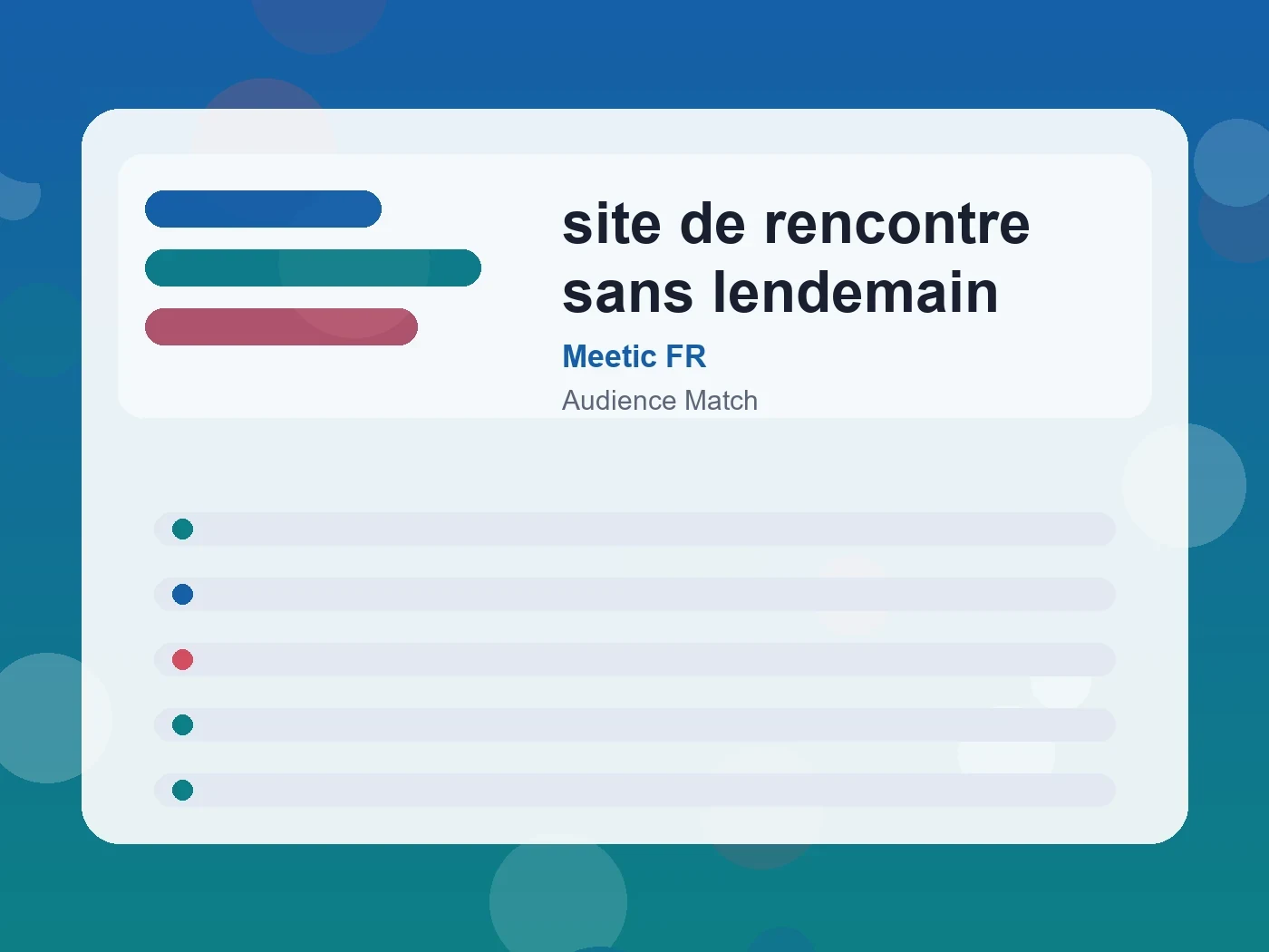Meetic FR site de rencontre sans lendemain guide visual