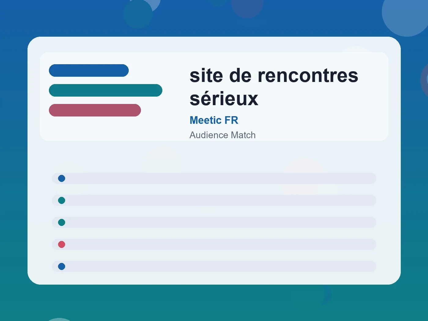 Meetic FR site de rencontres sérieux guide visual