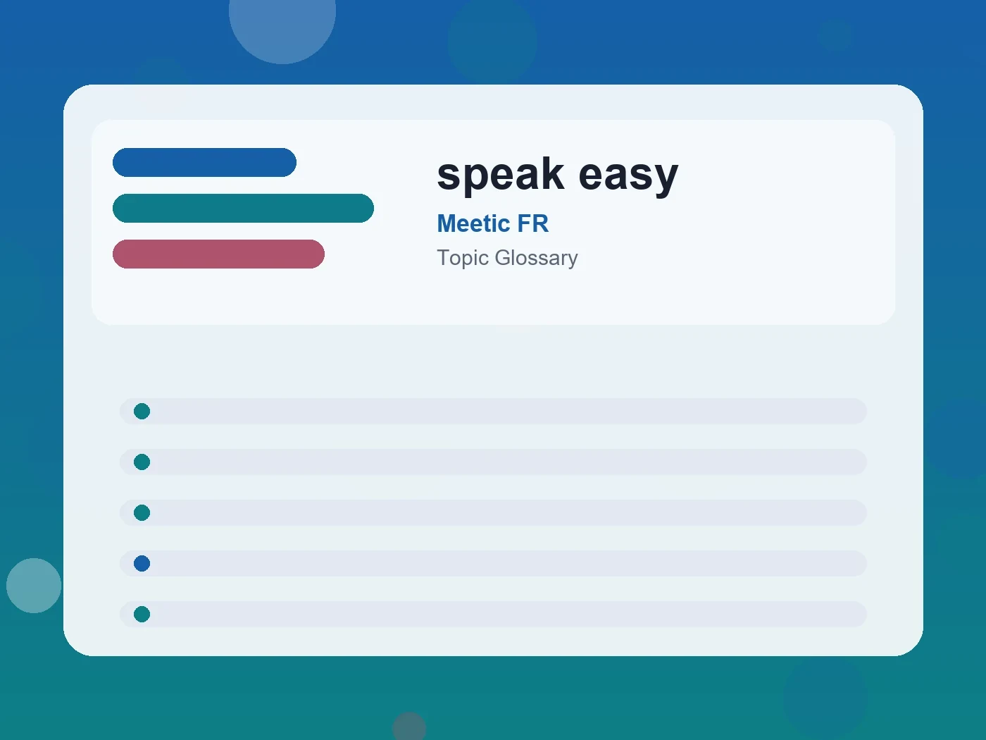 Meetic FR speak easy guide visual