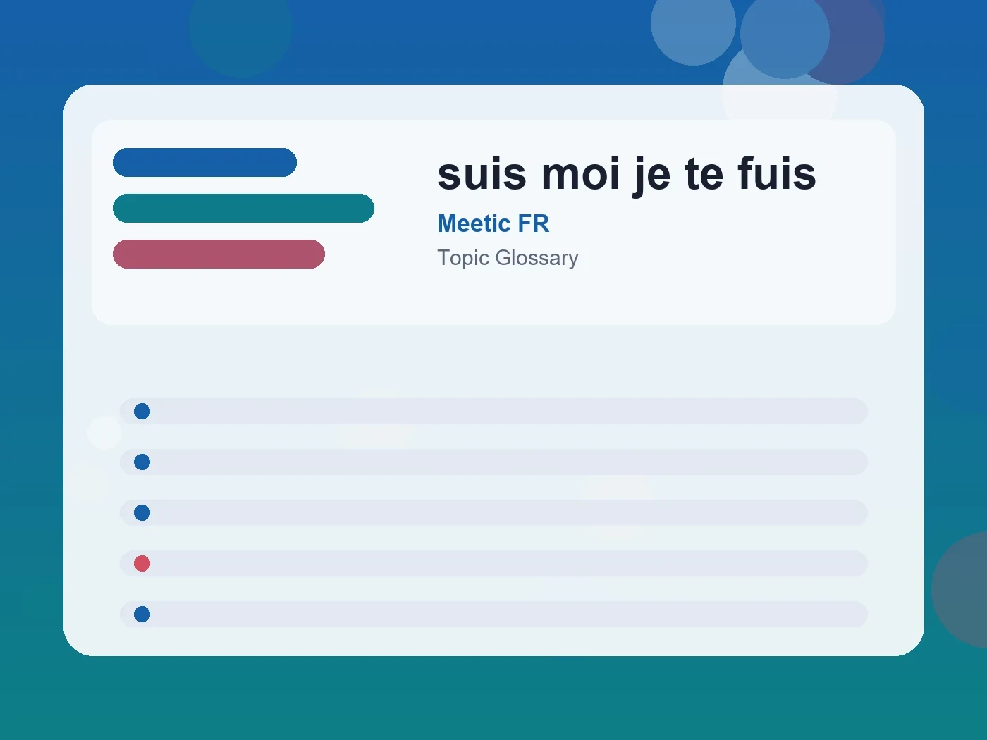 Meetic FR suis moi je te fuis guide visual