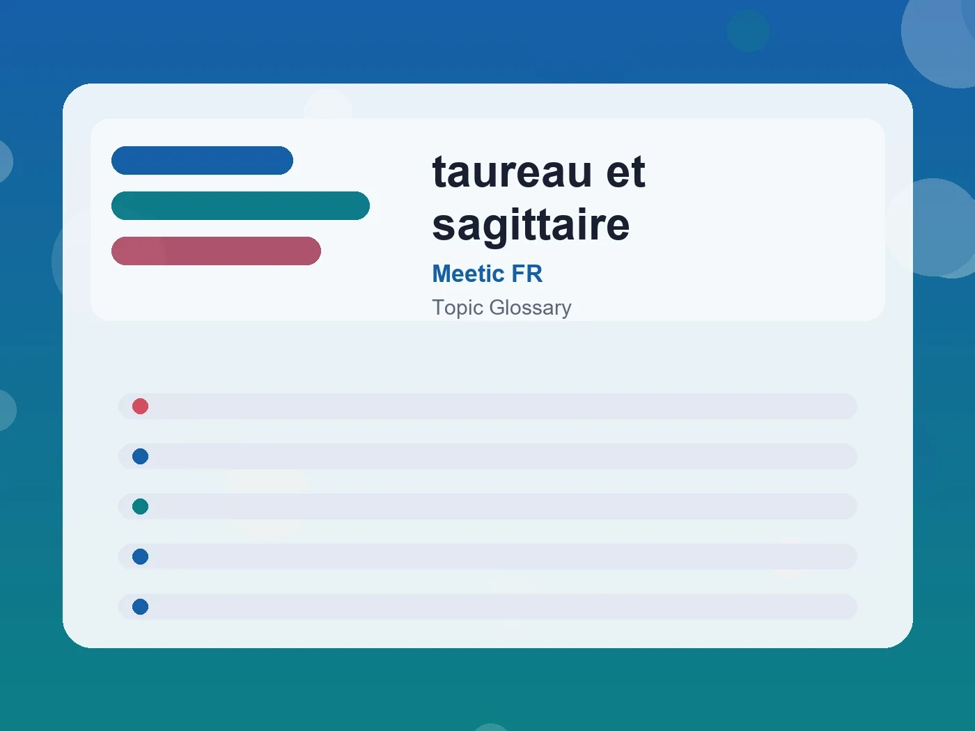 Meetic FR taureau et sagittaire guide visual